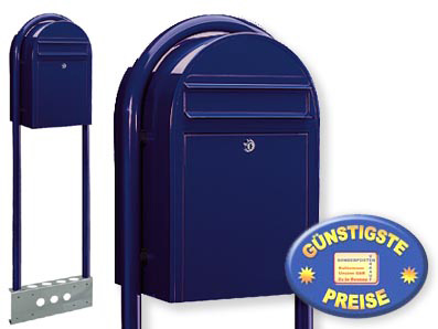 Briefkasten Bobi Classic 5004 mit Bobi Round schwarzblau