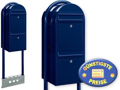 2er Briefkasten Bobi Duo 5004 mit Bobi Round schwarzblau