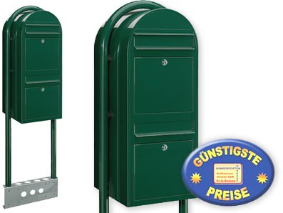 2er Briefkasten Bobi Duo 6064 mit Bobi Round schwarzgrn