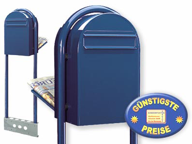 Briefkasten Bobi Classic B 5003 mit Bobi Round blau