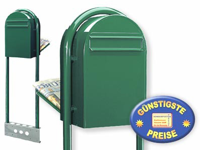 Briefkasten Bobi Classic B 6005 mit Bobi Round grn