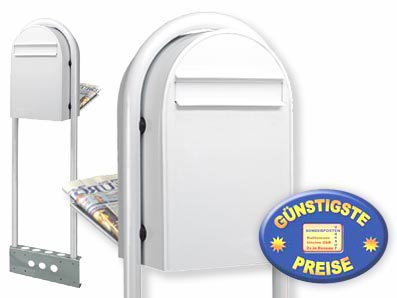 Briefkasten Bobi Classic B 9016 mit Bobi Round wei