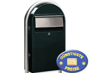 Briefkasten Bobi Grande S 6064 schwarzgrn mit Bobi Round i