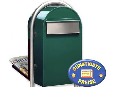 Groraum-Briefkasten Bobi Grande B 6005 grn mit Bobi Round i