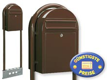 Briefkasten Bobi Classic 8017 mit Bobi Round braun