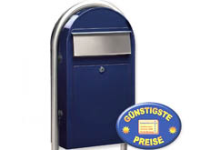 Briefkasten Bobi Grande S 5003 blau mit Bobi Round i