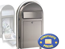 Briefkasten Bobi Grande S i in Edelstahl mit Bobi Round i