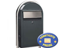 Briefkasten Bobi Grande S 7016 grau mit Bobi Round i