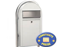 Briefkasten Bobi Grande S 9016 wei mit Bobi Round i