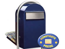 Groraum-Briefkasten Bobi Grande B 5003 blau mit Bobi Round i