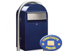 Groraum-Briefkasten Bobi Grande 5003 blau mit Bobi Round i