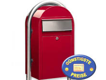 Groraum-Briefkasten Bobi Grande 3001 rot mit Bobi Round i