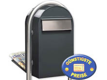 Groraum-Briefkasten Bobi Grande B 7016 grau mit Bobi Round i