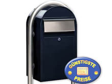 Groraum-Briefkasten Bobi Grande 5004 schwarzblau mit Bobi Round i