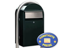 Groraum-Briefkasten Bobi Grande 6064 schwarzgrn mit Bobi Round i