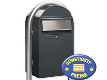 Groraum-Briefkasten Bobi Grande 7016 grau mit Bobi Round i