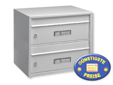 Briefkasten Briefkastenanlage 1 Modul Dual Front 821 silber Burgwchter