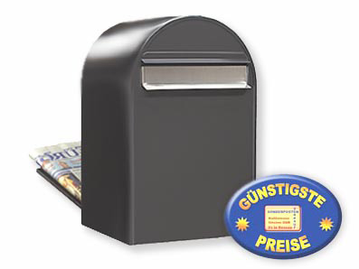 Briefkasten Bobi Classic B 7016 grau/Edelstahl
