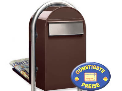 Groraum-Briefkasten Bobi Grande B 8017 braun mit Bobi Round i